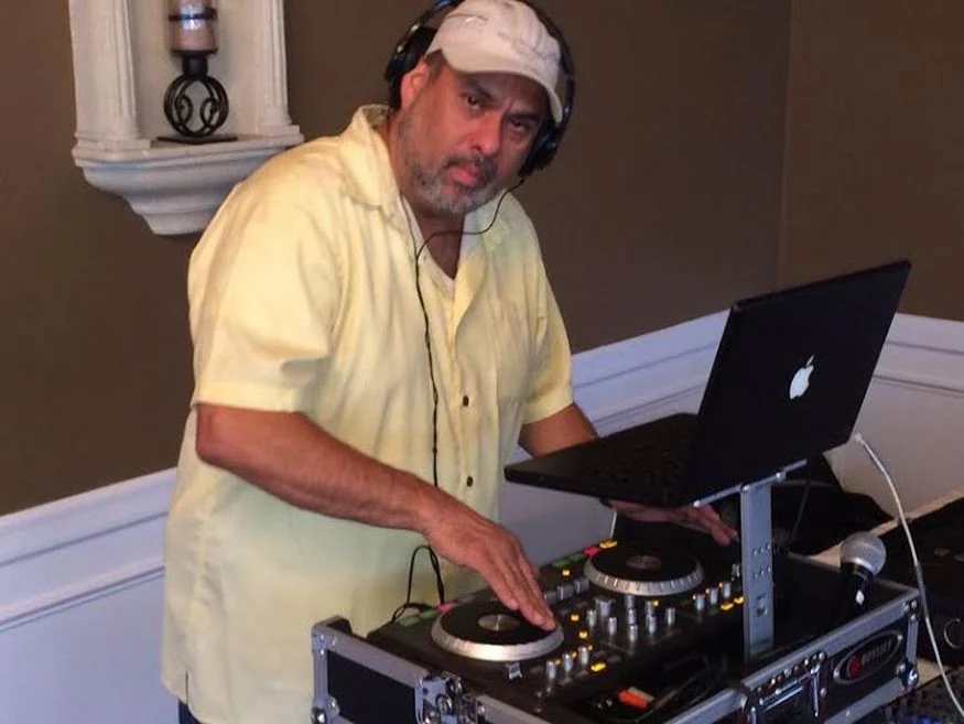 Disco Kid performing with DJ equipment